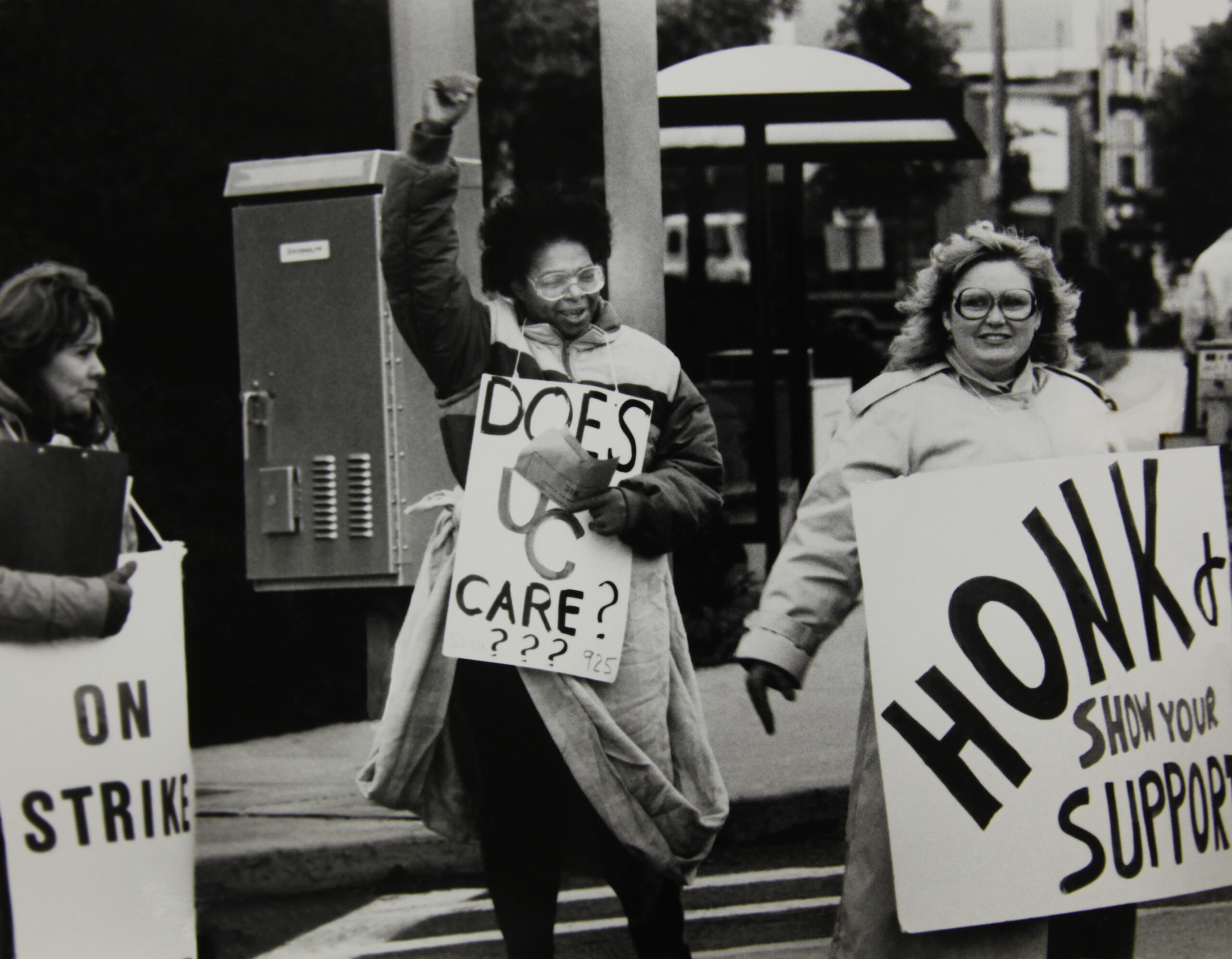 Women with protest signs