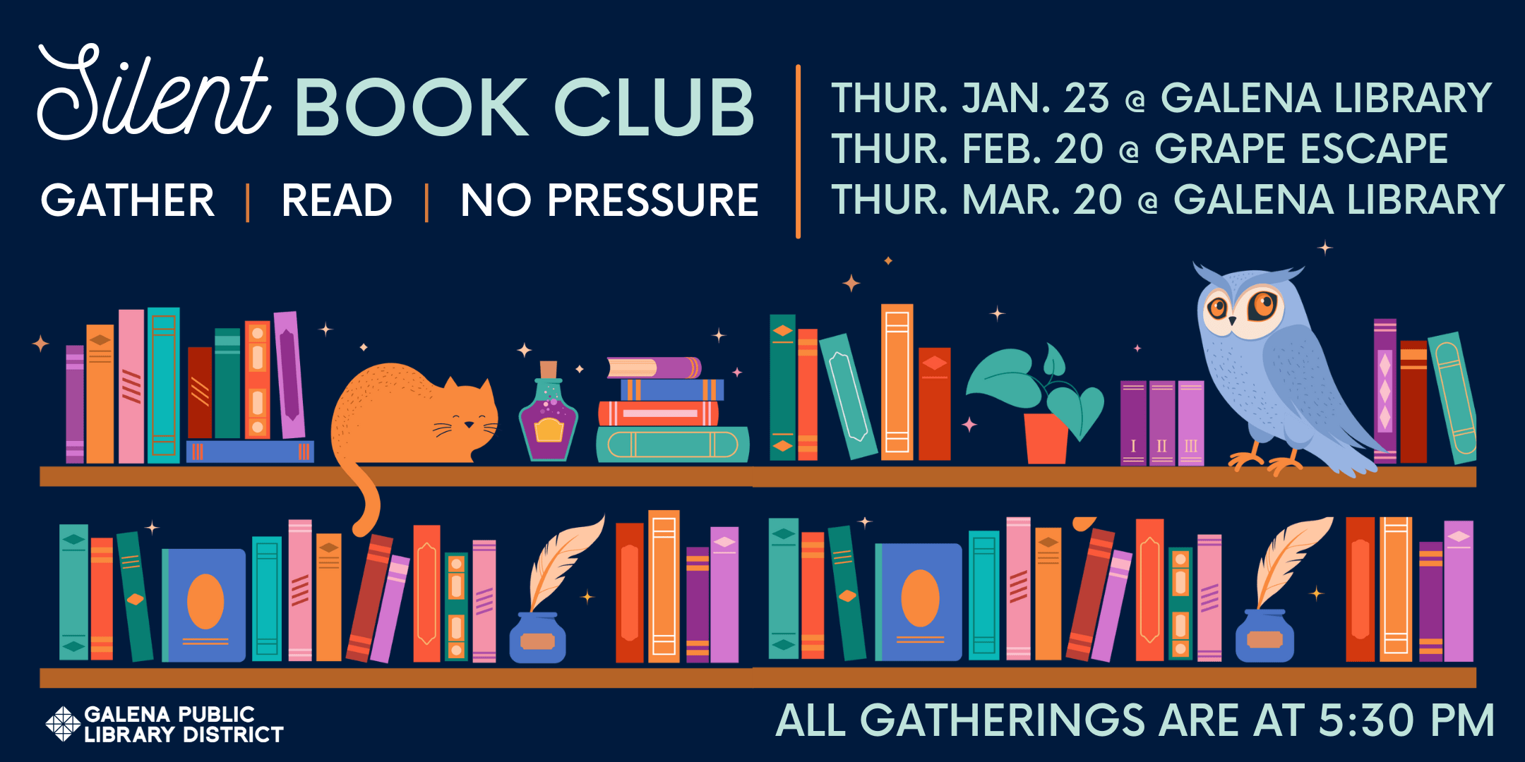 Silent Book Club. Gather, Read, No Pressure.